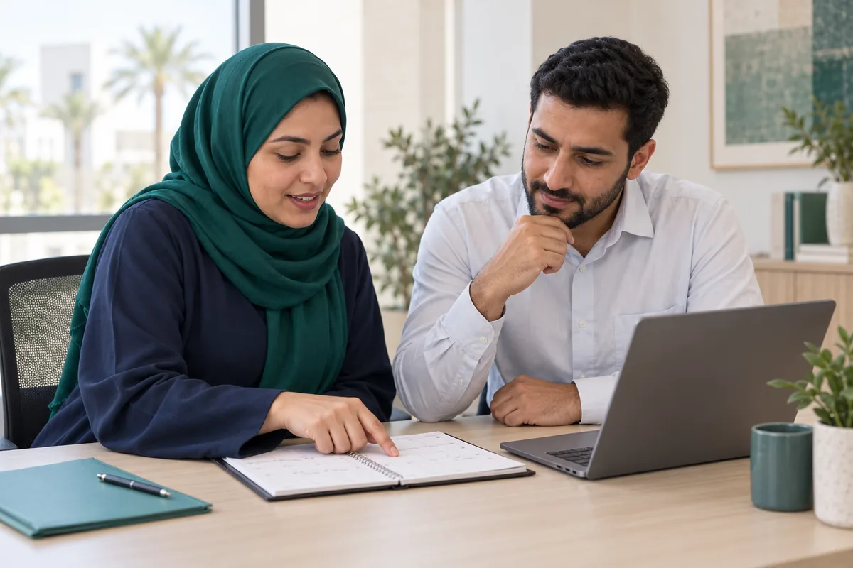 An operations coordinator and a team leader plan the week together.